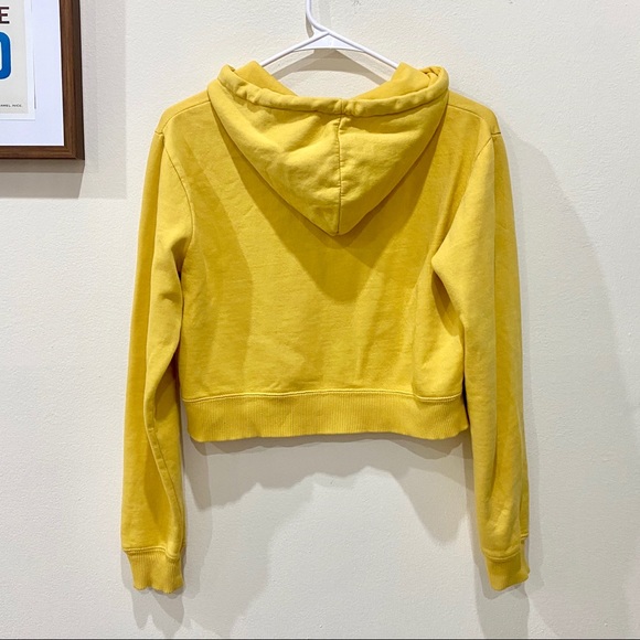 Brandy Melville Yellow Cropped Hoodie NWOT - Picture 4 of 4